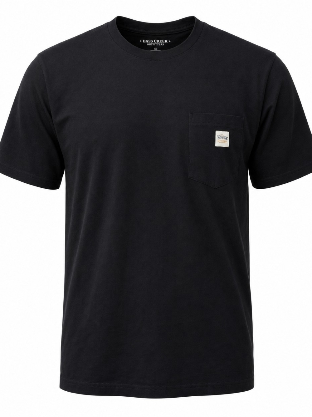 ​Bass Creek Outfitters Black Pocket T-Shirt Mens XL Short Sleeve Workwear Tee